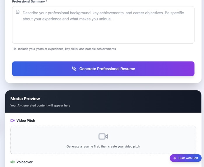 JobGenie – AI-Powered Resume + Job Pitch Generator – screenshot 2
