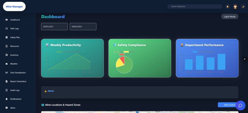 Coal Mine Management System – screenshot 1