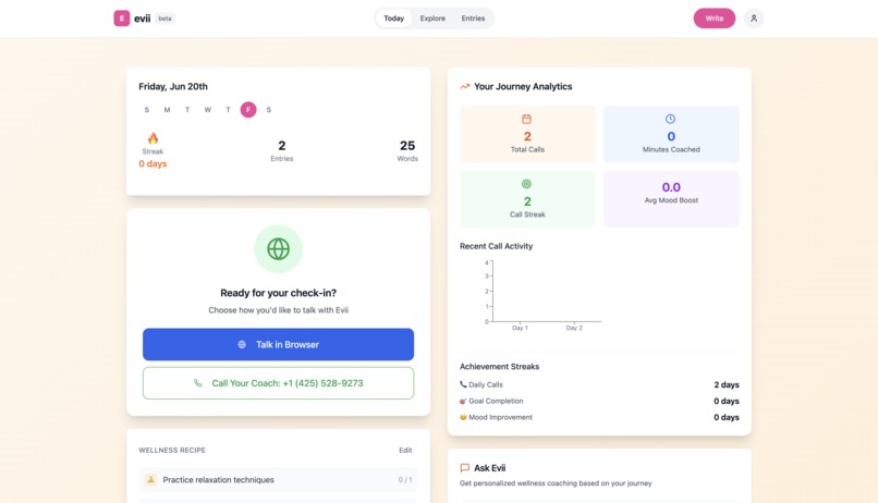 Evii is your daily AI voice coach that calls you every day. – screenshot 5