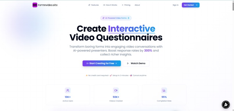 VideoForm AI - Interactive Video Questionnaires – screenshot 1