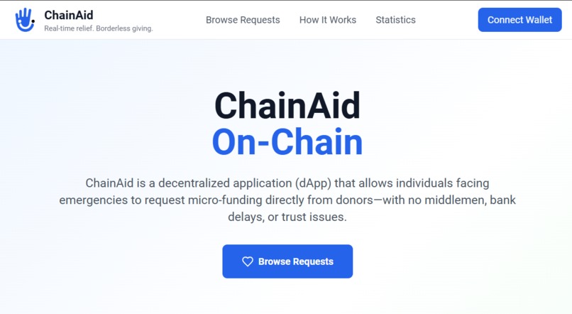 ChainAid – Decentralized Emergency Micro-Funding – screenshot 1
