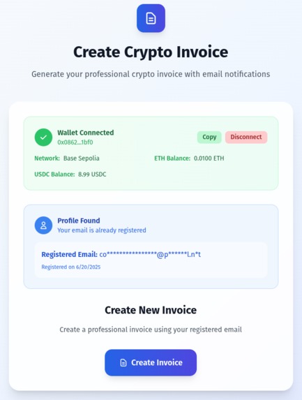 crypto invoice creator – screenshot 2