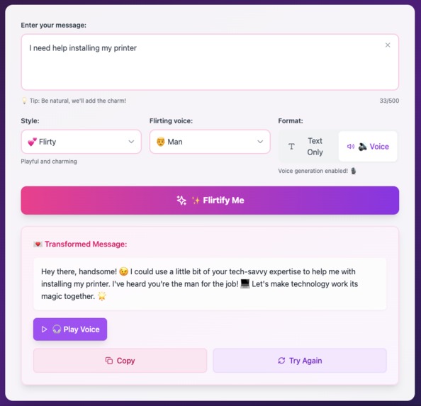 Flirtify My message – screenshot 3