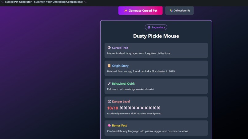  Cursed Pet Generator - Summon Your Unsettling Companions!  – screenshot 2