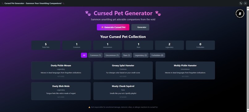  Cursed Pet Generator - Summon Your Unsettling Companions!  – screenshot 4