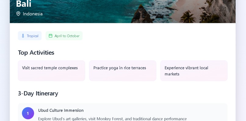 Dream Travel Generator App – screenshot 5