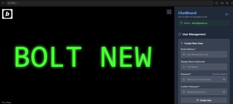ChatBoard LED Scroller Application – screenshot 1