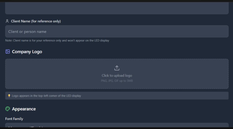 ChatBoard LED Scroller Application – screenshot 2