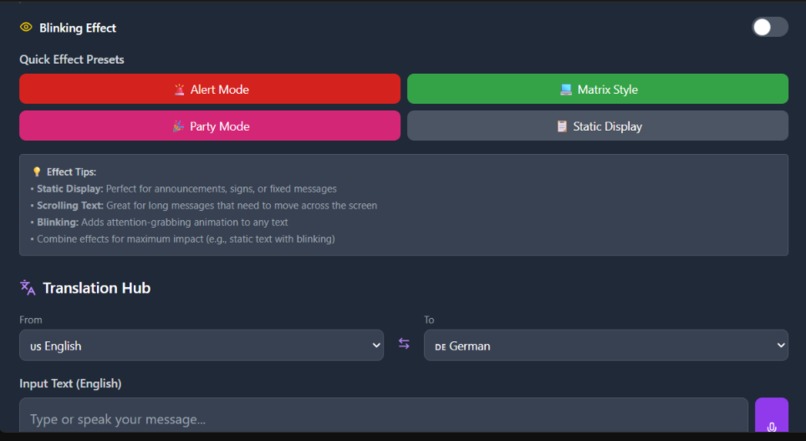 ChatBoard LED Scroller Application – screenshot 5