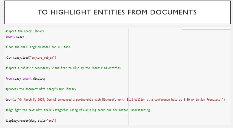 Named Entity Recognition – screenshot 2