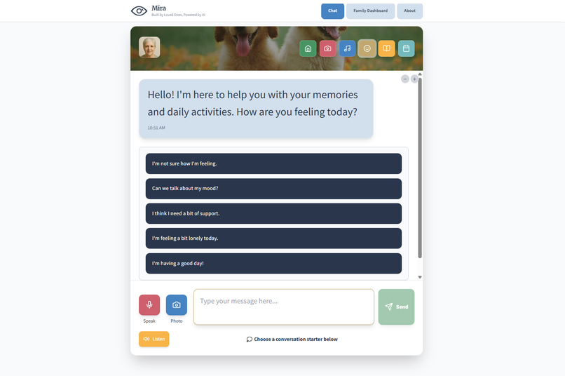 Mira: Built by Loved Ones, Powered by AI – screenshot 2