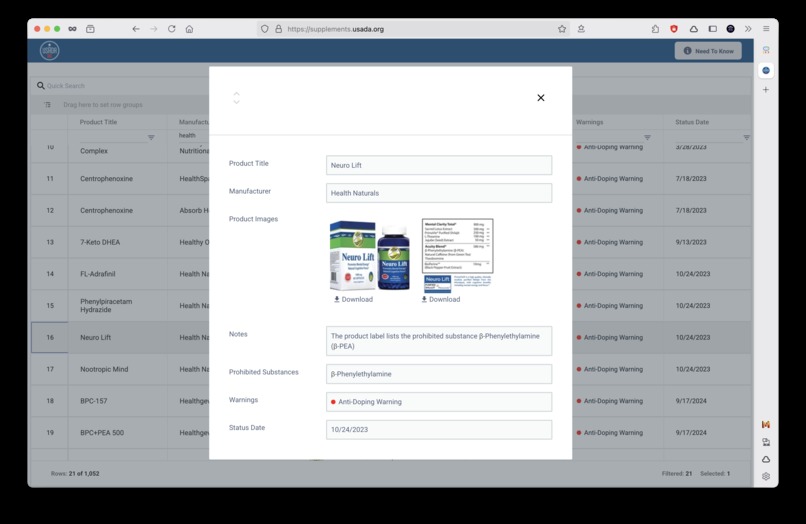 WADA Prohibited List Compliance Agent – screenshot 3