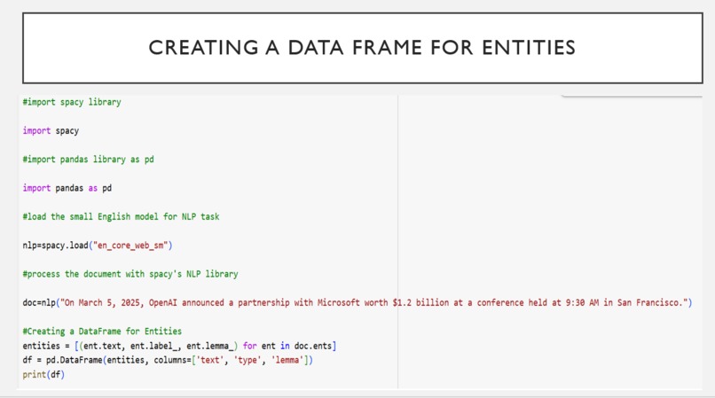 Named Entity Recognition – screenshot 3