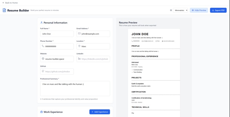 Resume Builder – screenshot 3
