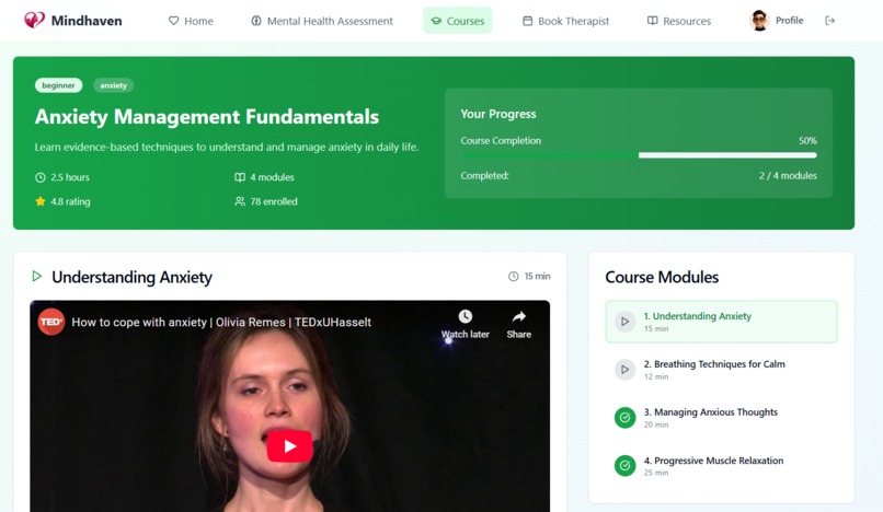 Mental health platform – screenshot 3