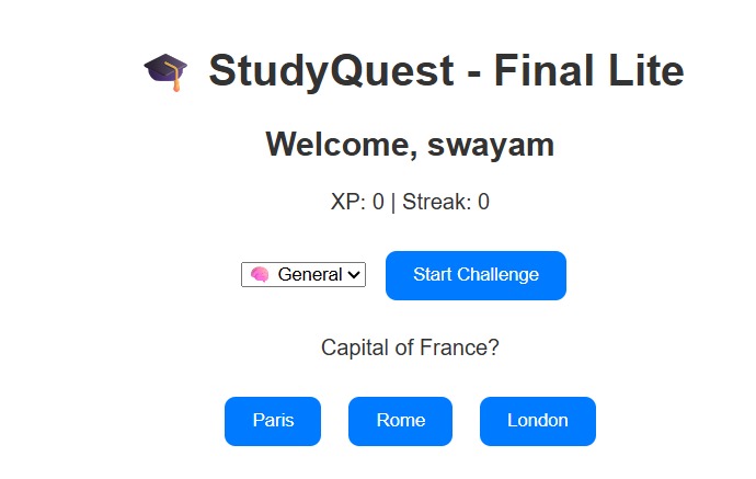 StudyQuest: Gamified Student Learning – screenshot 1