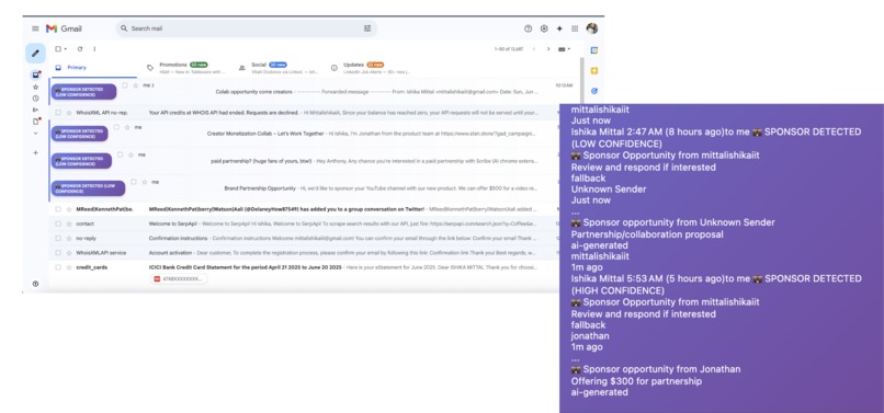 Sponsor Guard - Gmail AI Agent – screenshot 1