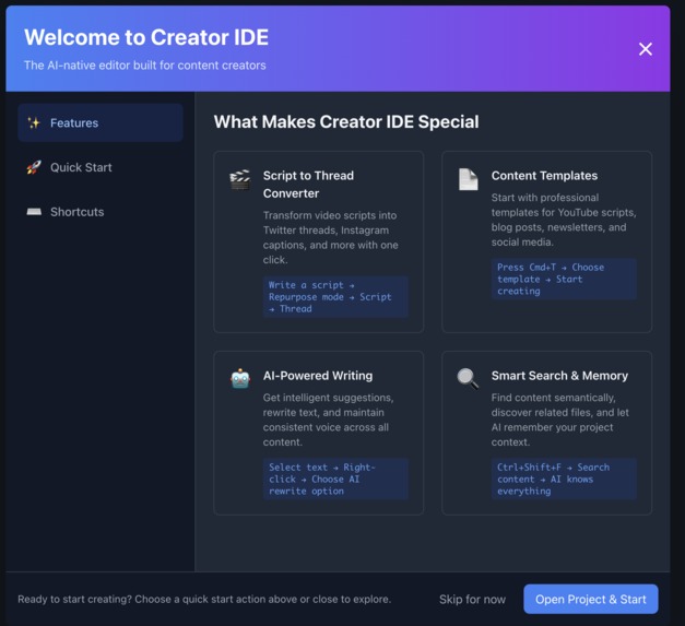 Creator IDE – screenshot 1