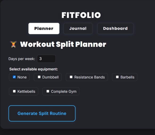 Fitfolio – screenshot 1