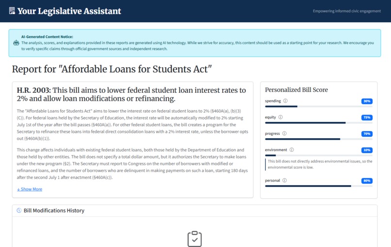 Your Legislative Assistant – screenshot 2