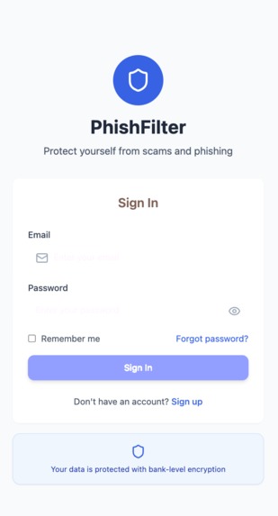 PhishFilter – screenshot 2