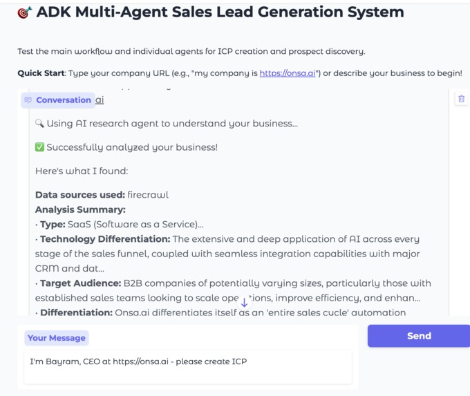 Multi-Agent Sales Lead Generation System with A2A Support – screenshot 2