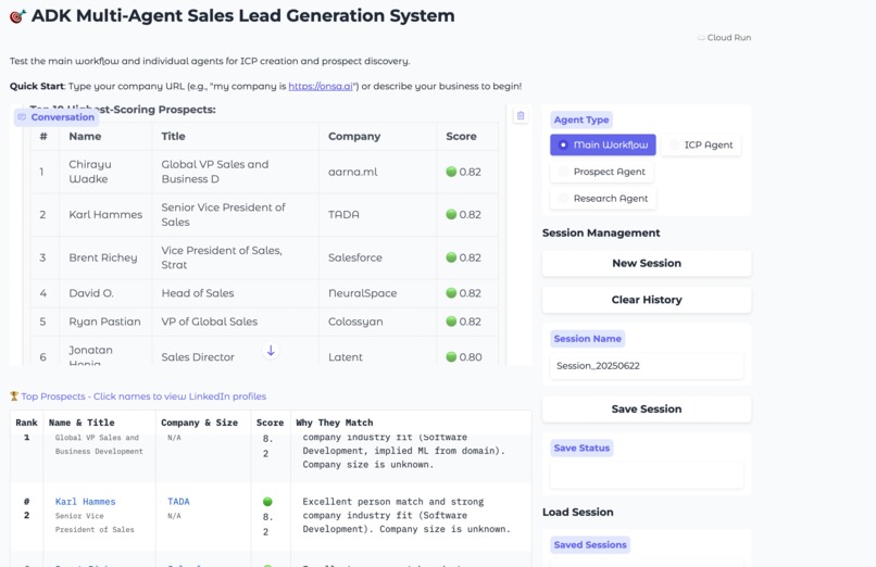 Multi-Agent Sales Lead Generation System with A2A Support – screenshot 3