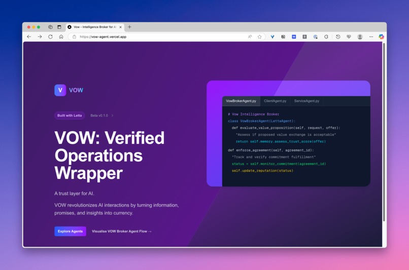 VOW- transforming multi-agent transactions – screenshot 8