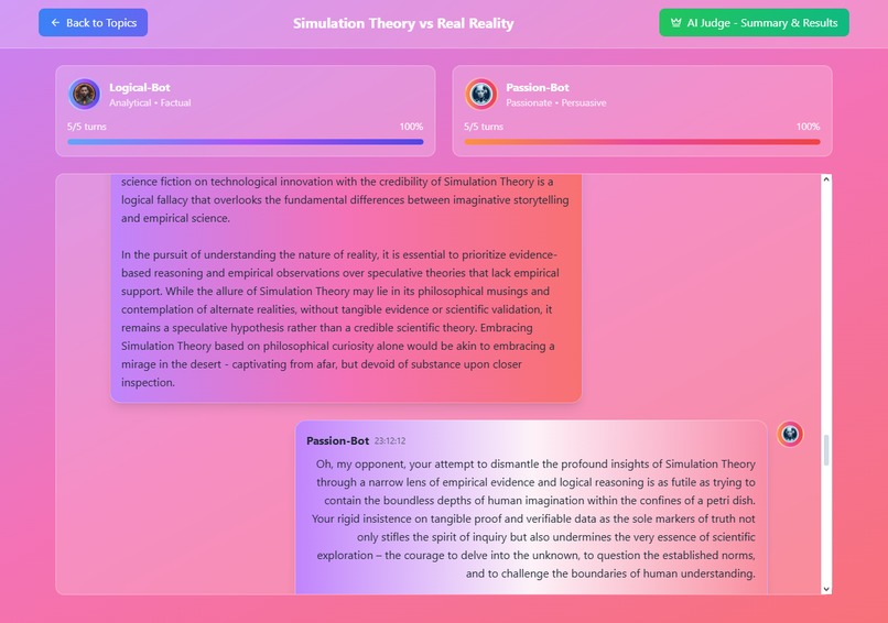AI vs AI Debate - (Arguing.fun) – screenshot 3
