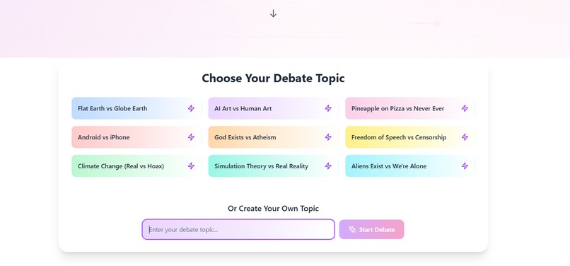 AI vs AI Debate - (Arguing.fun) – screenshot 2