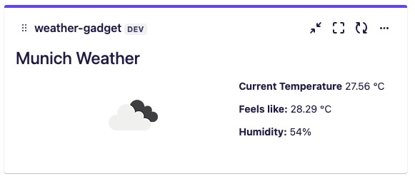 Weather gadget – screenshot 1