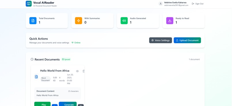 vocal ai document reader – screenshot 1