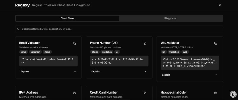 Regexy – screenshot 2