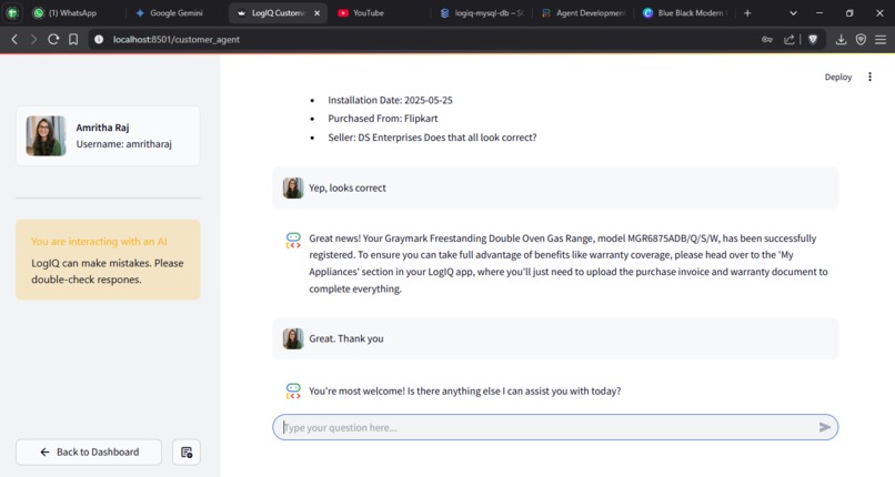 LogIQ: Smart Home Appliance Management – screenshot 1