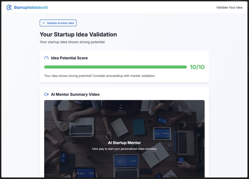 AI-Powered "Startup Idea Validator" – screenshot 3