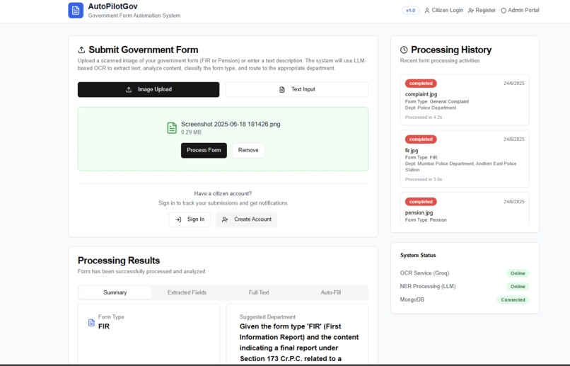 Multi-Agent Form Processing System – screenshot 1