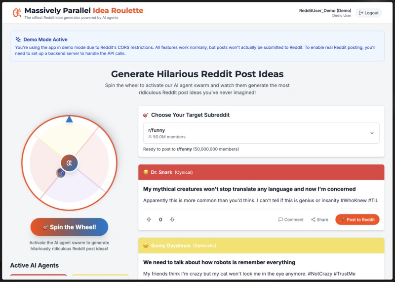 Massively Parallel Idea Roulette Game – screenshot 3