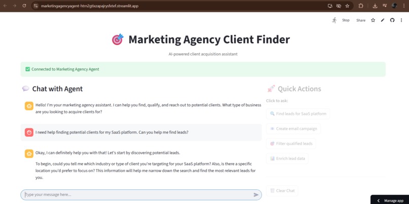 Marketing agency agent – screenshot 1