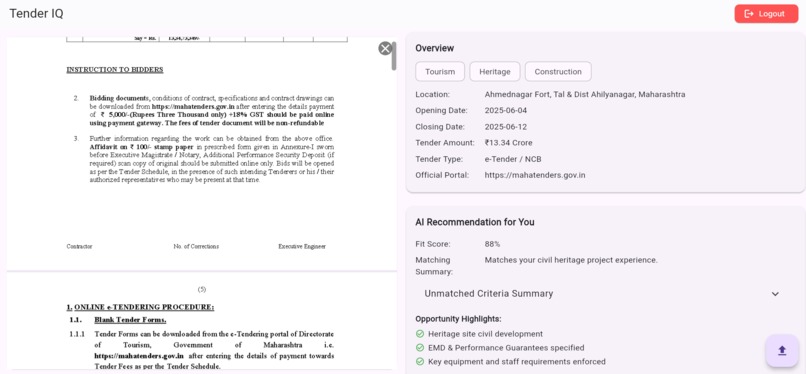 TenderIQ – screenshot 5