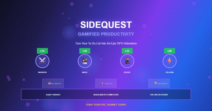 SideQuest: Gamified AI Productivity Coach – screenshot 1