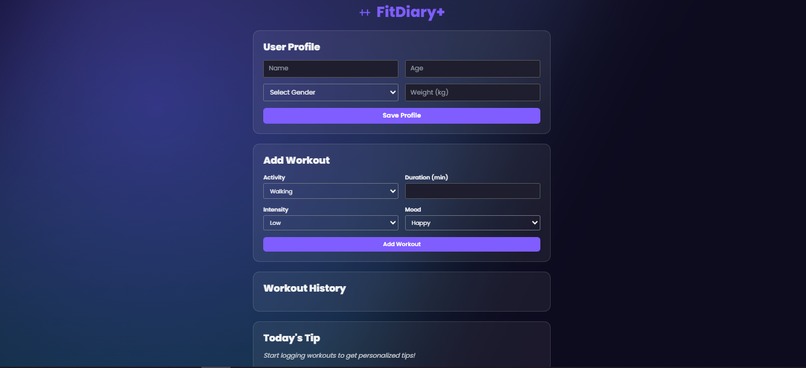 FitDiary Plus – screenshot 1