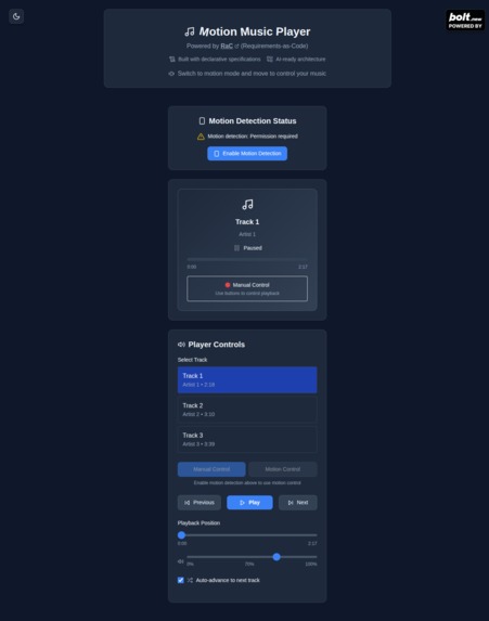 Motion Music Player – screenshot 1