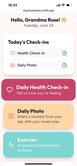 Stay Close - Family Care App for Elderly  – screenshot 4