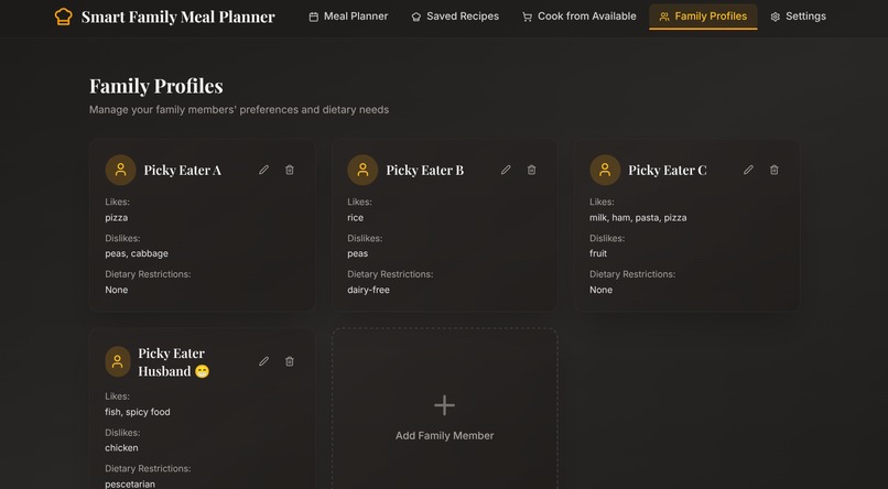 Smart Family Meal Planner – screenshot 2