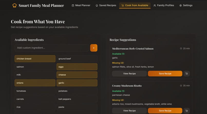 Smart Family Meal Planner – screenshot 4