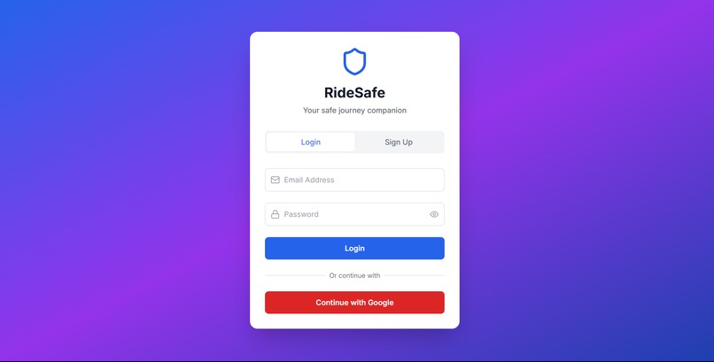 RideSafe - Advanced Ride Sharing Safety App – screenshot 1