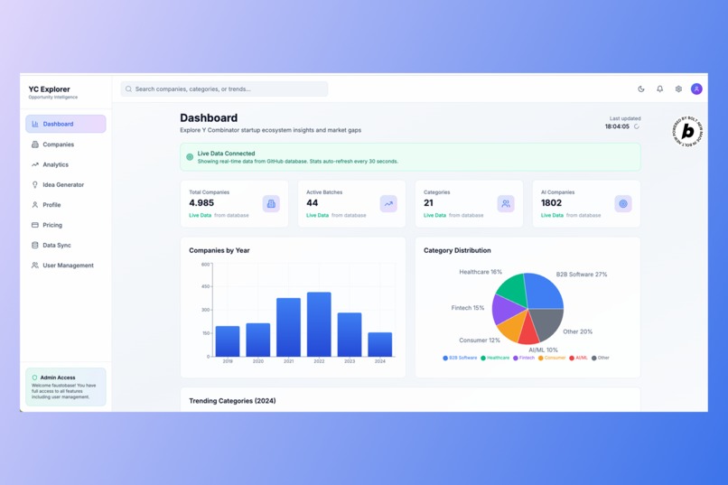 YC explorer – screenshot 1