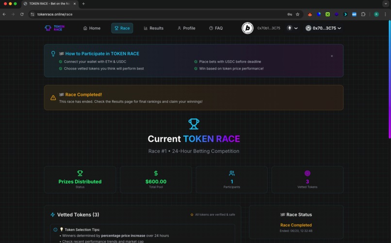 Token RACE – screenshot 3