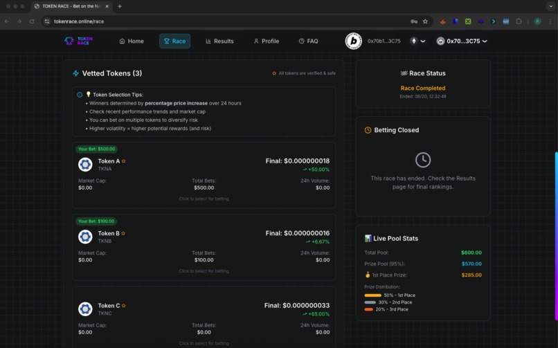 Token RACE – screenshot 4