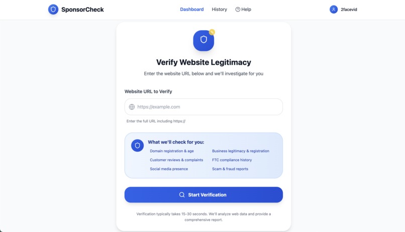 SponsorCheck – screenshot 2